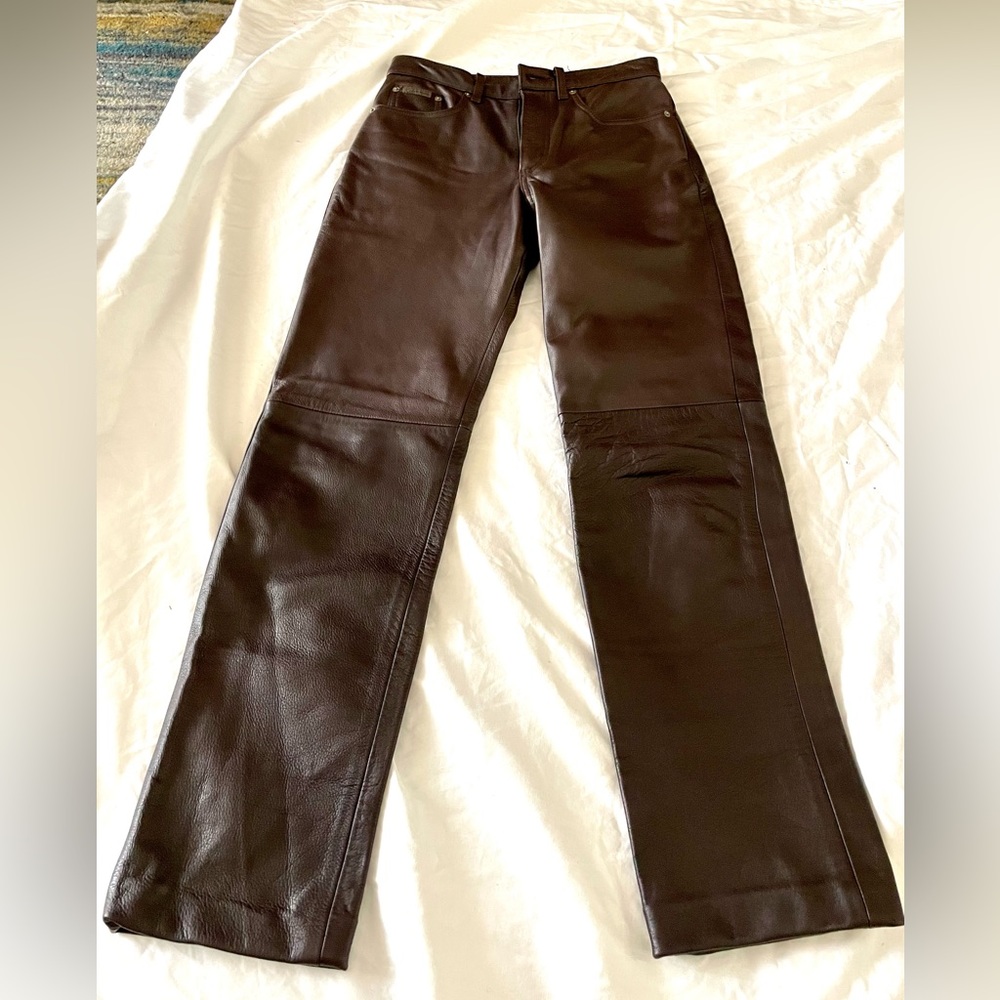 CK Brown Leather Jeans